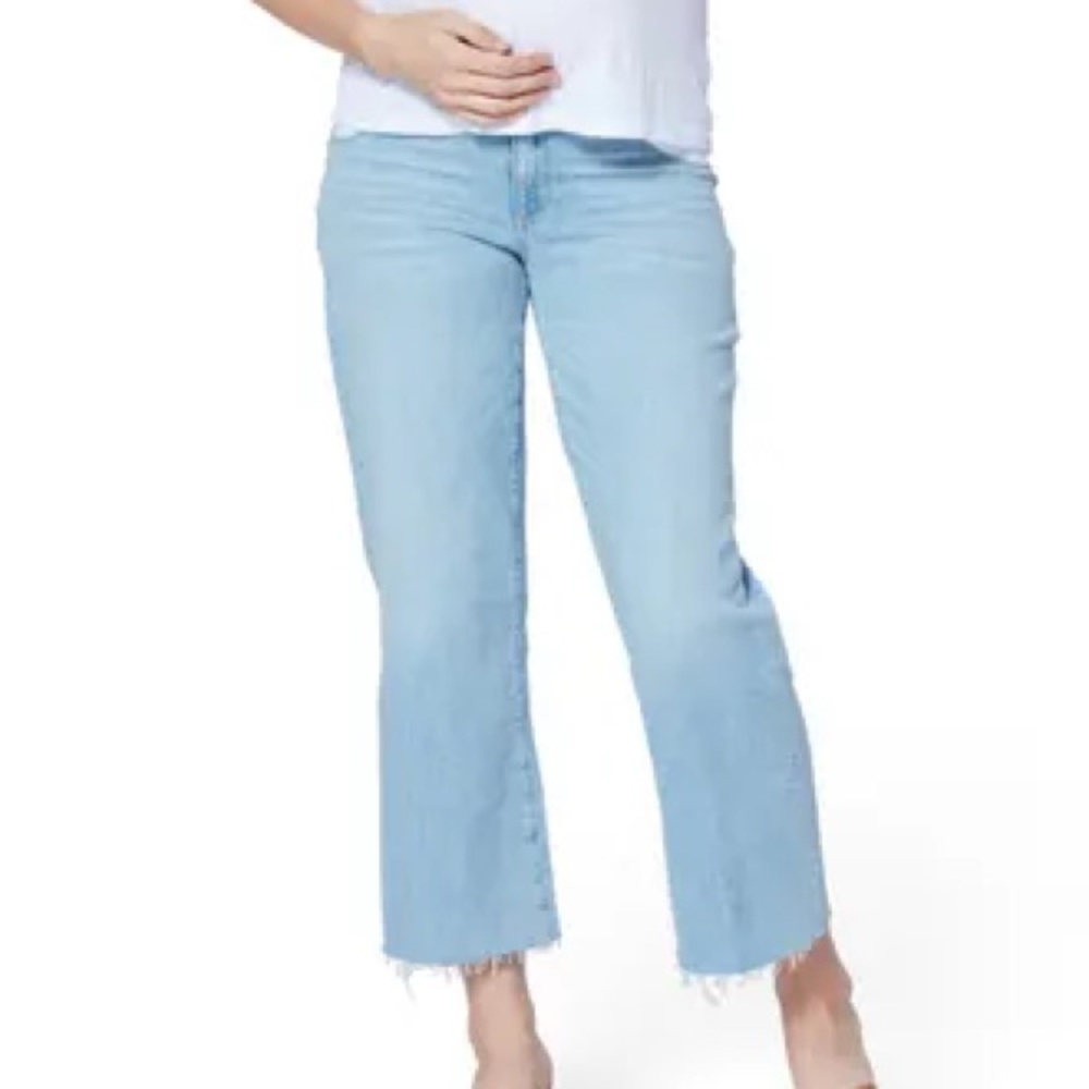PAIGE denim maternity Nellie cropped culottes